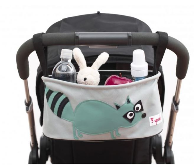 3 Sprouts förvaringsväska till barnvagn - tvättbjörn